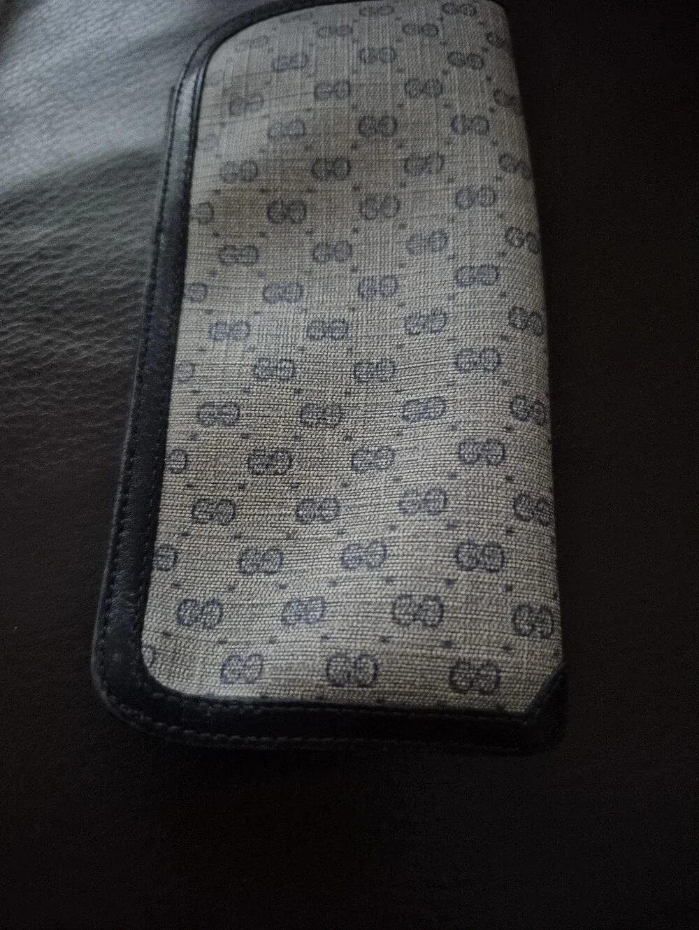Gucci Blue and Gray Monogram Folio Phone Case